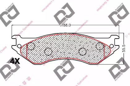 Комплект тормозных колодок DJ PARTS BP2051